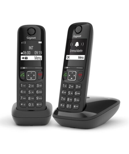 GIGASET AS690 DUO (NERO) - TELEFONO CORDLESS DOPPIO - VIVAVOCE