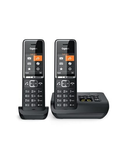 GIGASET COMFORT 550A DUO (NERO) - TELEFONO CORDLESS DOPPIO - SEGRETERIA - VIVAVOCE - PRESA CUFFIE