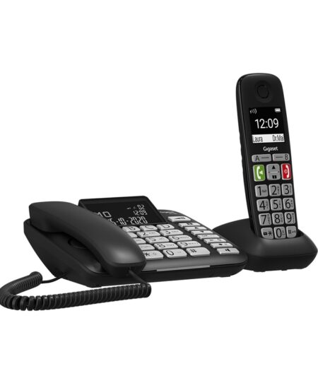 GIGASET DL780 PLUS (NERO) - TELEFONO CORDLESS + CORDED - MAXI DISPLAY - VIVAVOCE - TASTI GRANDI