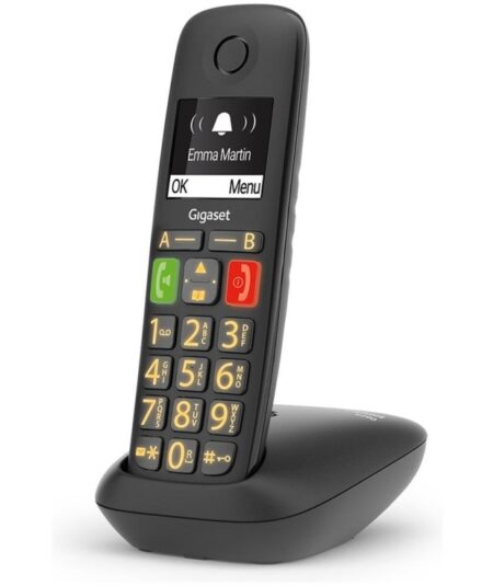 GIGASET E290 (NERO) - TELEFONO CORDLESS SENIOR - VIVAVOCE - TASTI GRANDI