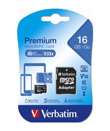 VERBATIM MICRO-SD 16GB CLASSE 10 (44082)