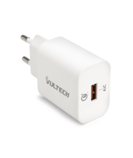 VULTECH CC-118QCLWH - ALIMENTATORE USB 3.0 QUICKCHARGE 18W - BIANCO