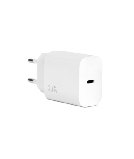 VULTECH CC-133PDCUGWH - CARICATORE UNIVERSALE 1 PORTA TYPE-C PD33 QC 3.0 GAN 33W PPS BIANCO DIMENSIONI COMPATTE