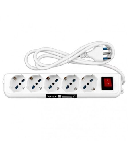 VULTECH MU-01 - MULTIPRESA BIPASSO 5 INGRESSI CON TASTO ON/OFF
