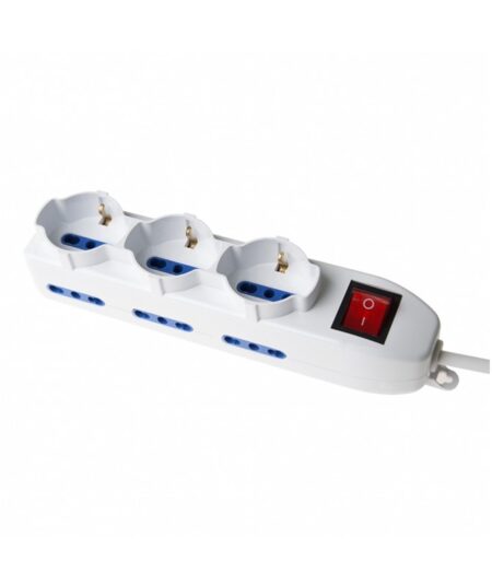 VULTECH MU-02 - MULTIPRESA BIPASSO 9 INGRESSI CON TASTO ON/OFF