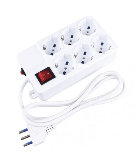 VULTECH MU-03 - MULTIPRESA BIPASSO 6 INGRESSI CON TASTO ON/OFF E FUNZIONE OVERLOAD
