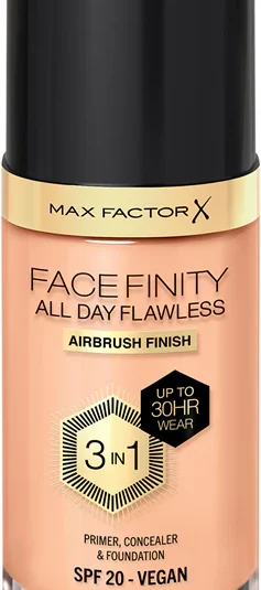 Max Factor Face Finity Fondotinta 3in1 Golden 75 – Primer, Correttore e Fondotinta a Lunga Tenuta