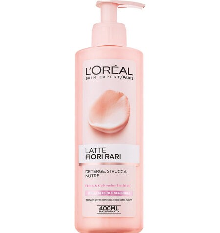 L'Oréal Latte Detergente Fiori Rari 400ml – Formula Delicata per Pelli Secche e Sensibili