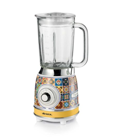 Ariete Positano Edition 0583 – Frullatore da Tavolo con Tazza in Vetro 1,5 L, 1000 W, 4 Velocità + Pulse (Tritaghiaccio)