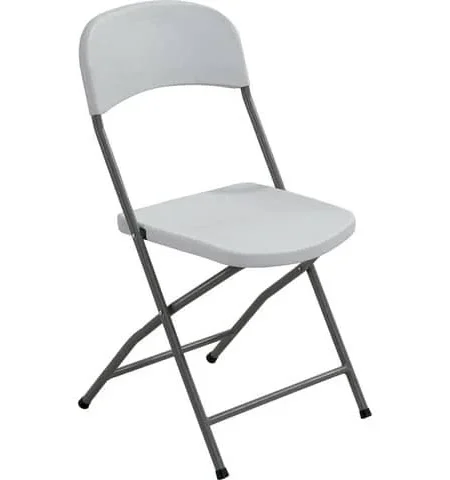 Sedia pieghevole - 43x43x83 cm - polietilene/acciaio verniciato - bianco - Serena Group