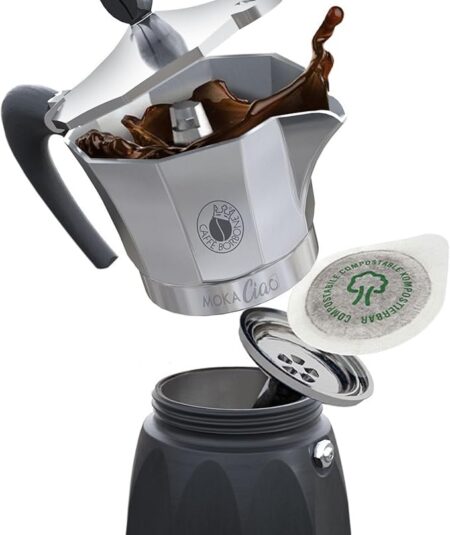CAFFE'' BORBONE MOKACIAO - CAFFETTIERA MOKA A CIALDE 44MM CON PIATTINO INDUZIONE