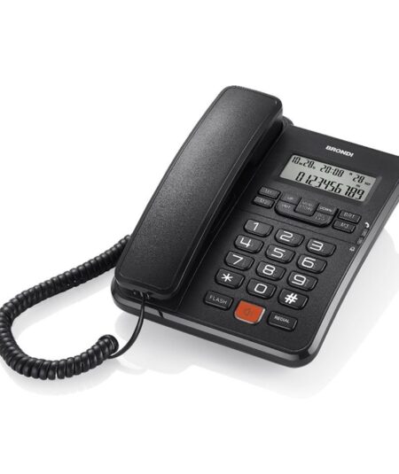 BRONDI OFFICE DESK (NERO) - TELEFONO CORDED - TASTI GRANDI - VIVAVOCE - DISPLAY
