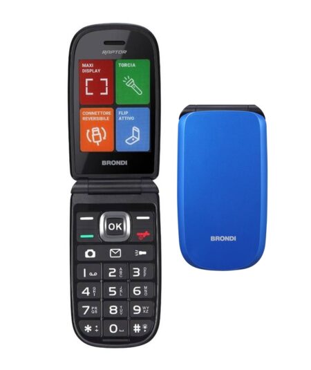 BRONDI RAPTOR (BLU) - TELEFONO CELLULARE PER ANZIANI - TORCIA