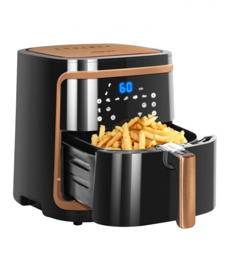 Friggitrice ad aria 7 litri - WI-FI SMART- 1900W - Touch screen led - in acciaio inox - timer e controllo temperatura Aigostar