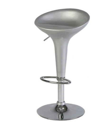 Sgabello Bar - in ABS e acciaio - H 55 / 78 cm - grigio - Serena Group