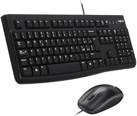 Logitech MK120 (920‑002543) – Combo Tastiera + Mouse USB, Layout Italiano, Nero