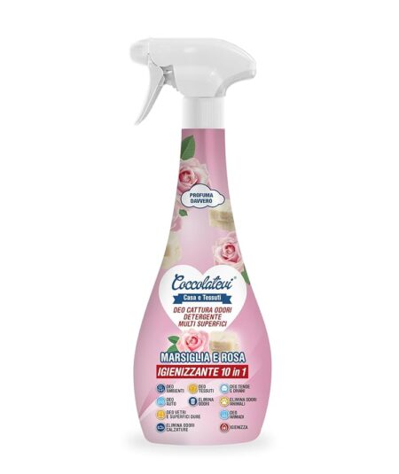 Coccolatevi Deo 10 in 1 Marsiglia e Rosa – Spray 300 ml Multisuperficie Profumante & Igienizzante