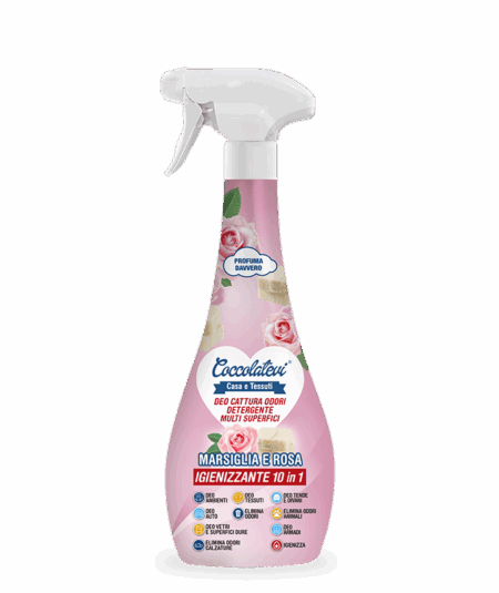 Coccolatevi Deo 10 in 1 Marsiglia e Rosa – Spray 300 ml Multisuperficie Profumante & Igienizzante