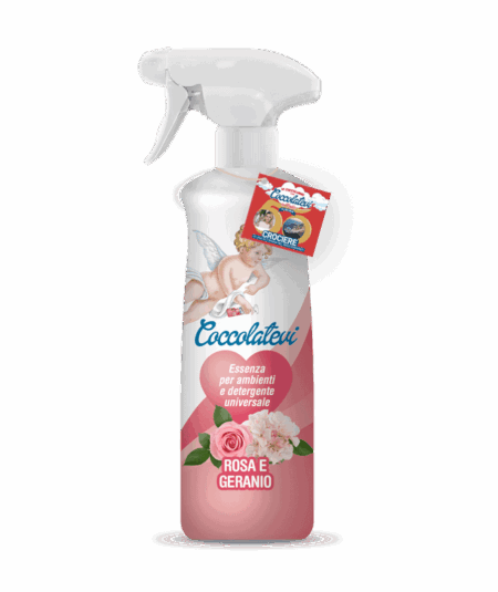 Coccolatevi Essenza per Ambienti & Detergente Universale – Rosa e Geranio 750 ml Spray