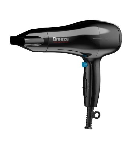 GA.MA Breeze 2100 W Asciugacapelli Professionale Nero – Ionico, 2 Velocità, 2 Temperature, Bocchetta Direzionatrice