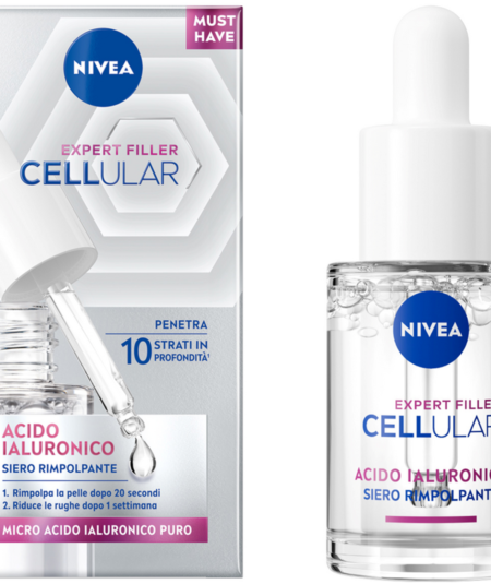 NIVEA Cellular Expert Filler – Siero Rimpolpante all’Acido Ialuronico (15 ml) | Micro‑ripristino e effetto “filler” visibile