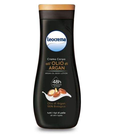 Leocrema Crema Corpo Olio di Argan 72H 400 ml – Idratazione profonda e durata fino a 72 ore