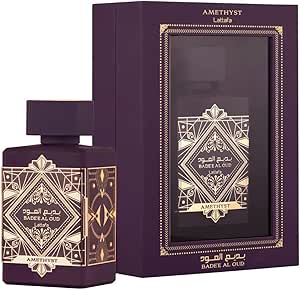 Lattafa Badee Amethyst EDP 100 ml – Profumo Arabo Unisex, Rose‑Oud Vanigliato