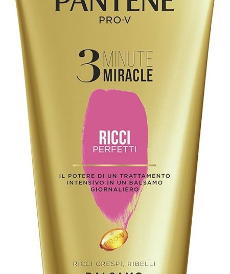 Pantene Pro-V Balsamo 3 Minute Miracle Ricci Perfetti 150 ml – Trattamento Intensivo Giornaliero per Capelli Ricci, Crespi e Ribelli