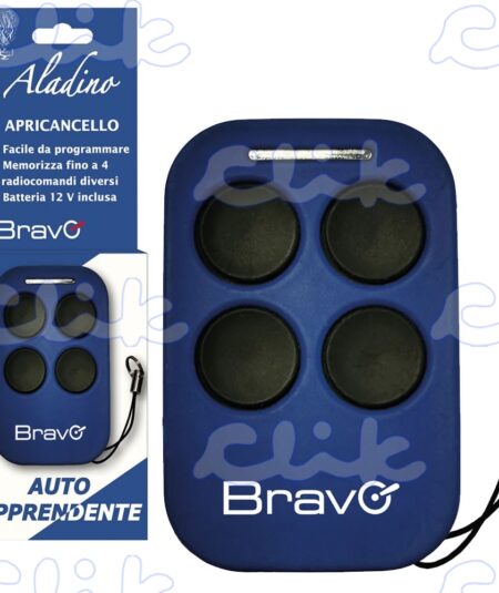 BRAVO ALADINO (90502150) – Radiocomando apricancello universale, autoapprendente, 4 banchi memoria, 433 MHz