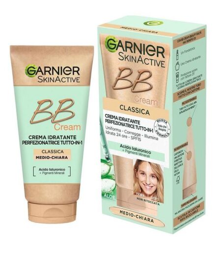 Garnier BB Crema Idratante Classica Tutto in 1 – Tinta Medio Chiara, 50 ml