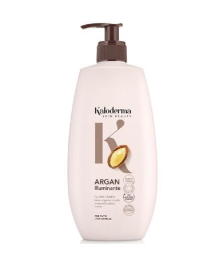 Kaloderma Crema Fluida Corpo Argan Illuminante – Lozione Corpo 400 ml (Rende la Pelle Radiosa e Setosa)