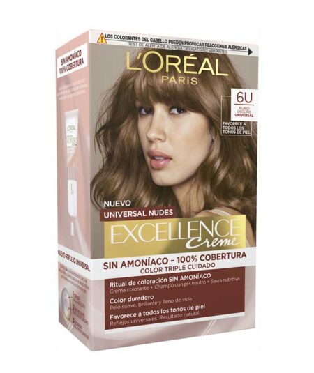 L’Oréal Paris Excellence Crème 6 U Biondo Scuro Universale – Colorazione Permanente Senza Ammoniaca