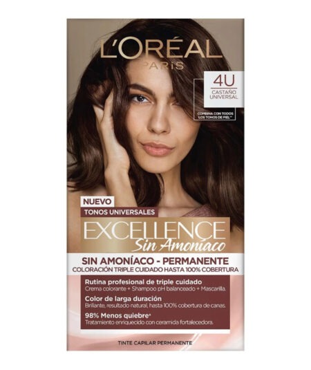 L’Oréal Paris Excellence Crème 4 U Castano Universale – Colorazione Permanente Senza Ammoniaca
