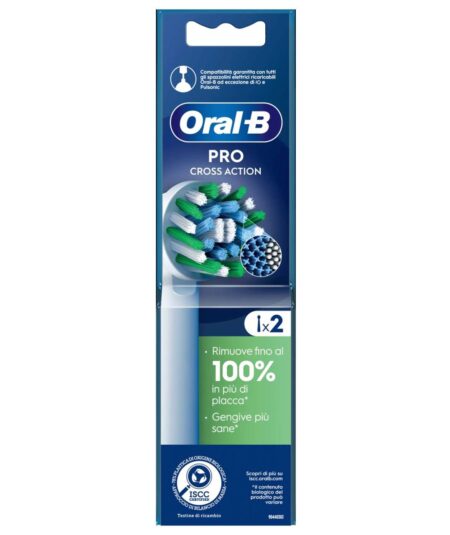 Oral-B Pro Cross Action Testine Ricambio 2pz per Spazzolino Elettrico