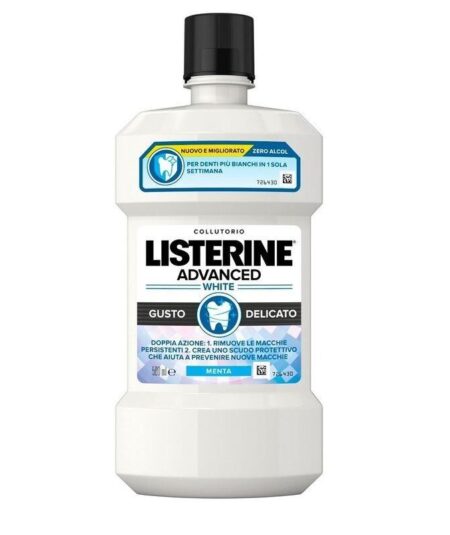 Listerine Advanced White 500ml – Collutorio Sbiancante Gusto Delicato