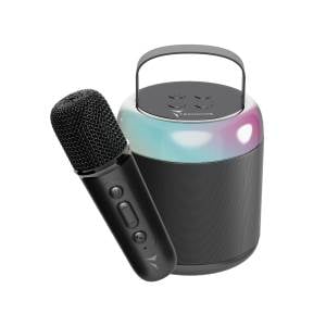 Techmade Speaker Karaoke | Cassa Bluetooth Portatile con Microfono, USB, AUX, Radio FM – Nero