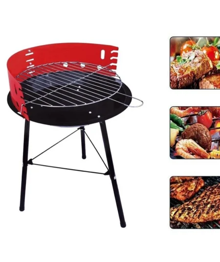 Fenner BBQ Barbecue Tondo con Ruote 45x73 cm | Griglia a Carbone Pratica e Compatta